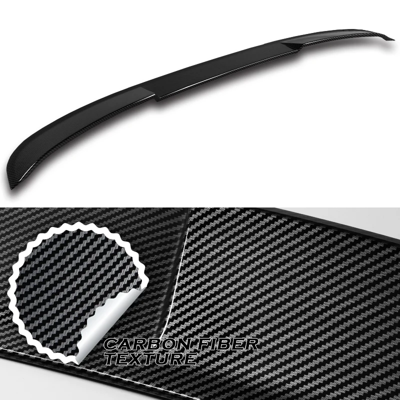 W-Power ABS VIP-Style Rear Widow Roof Visor Wing Spoiler For 2021 - 2024 Kia K5 -Carbon Fiber Look - Image 2