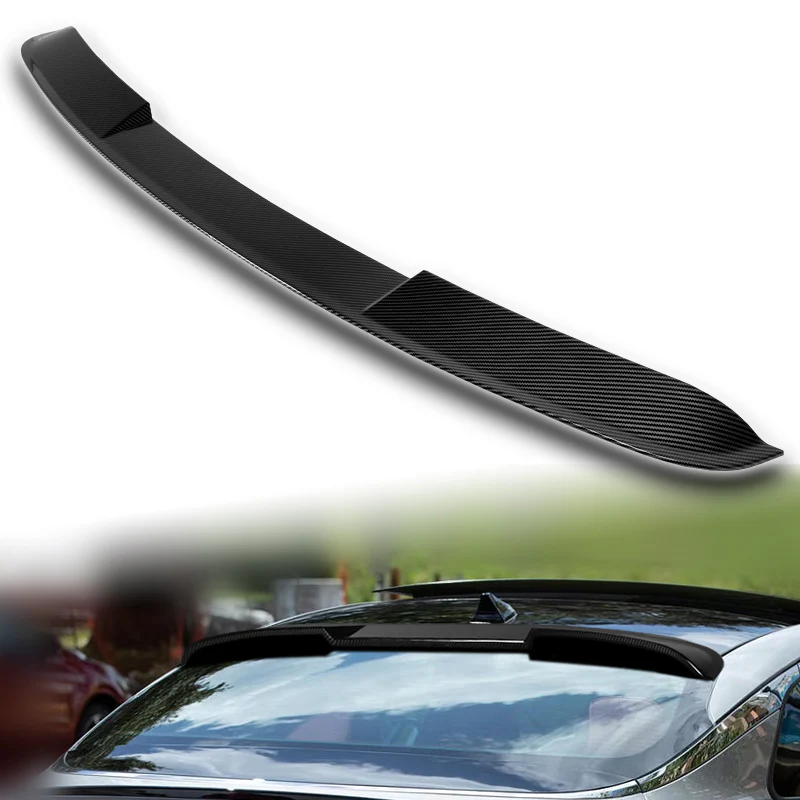 W-Power ABS VIP-Style Rear Widow Roof Visor Wing Spoiler For 2021 - 2024 Kia K5 -Carbon Fiber Look - Image 5