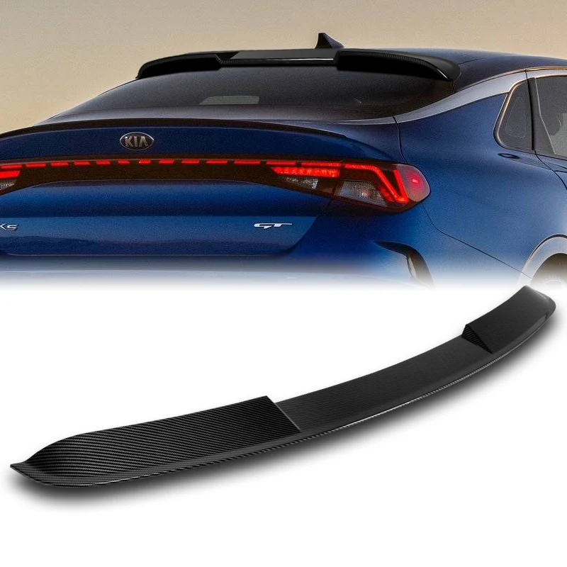 W-Power ABS VIP-Style Rear Widow Roof Visor Wing Spoiler For 2021 - 2024 Kia K5 -Carbon Fiber Look - Image 6