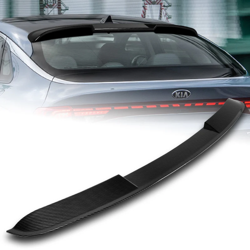 W-Power ABS VIP-Style Rear Widow Roof Visor Wing Spoiler For 2021 - 2024 Kia K5 -Carbon Fiber Look - Image 7