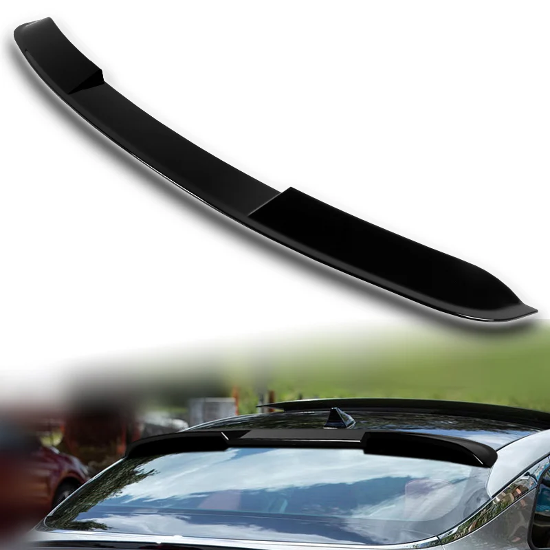 W-Power ABS VIP-Style Rear Widow Roof Visor Wing Spoiler For 2021 - 2024 Kia K5 -Pearl Black - Image 5