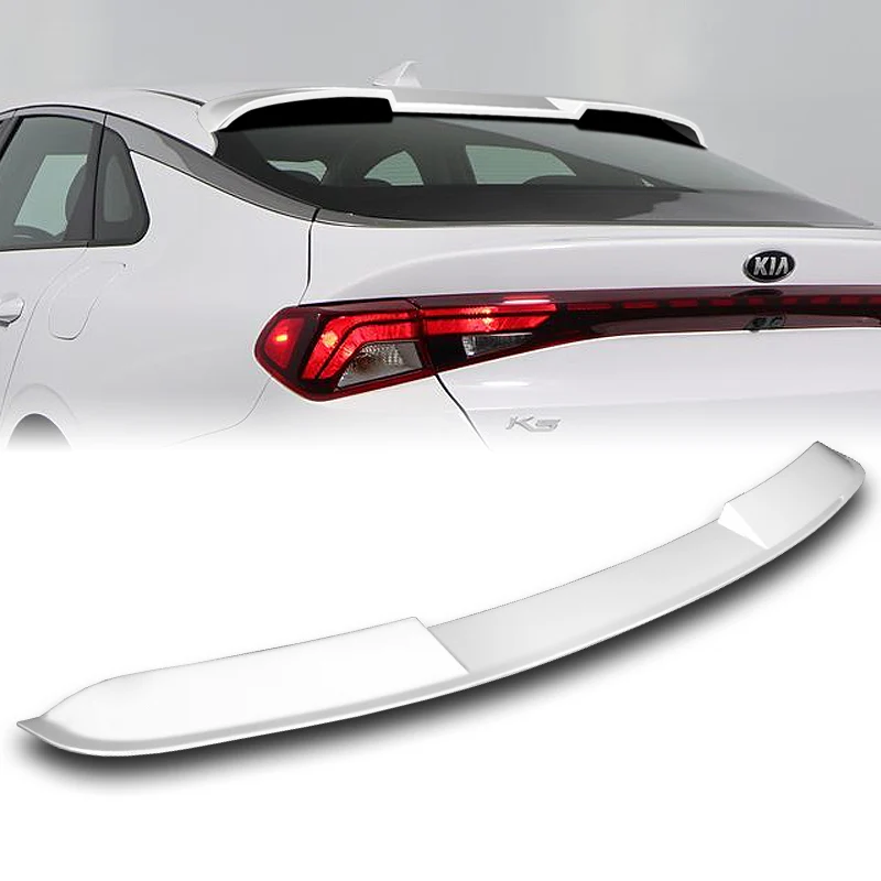 W-Power ABS VIP-Style Rear Widow Roof Visor Wing Spoiler For 2021 - 2024 Kia K5 -Pearl White - Image 5