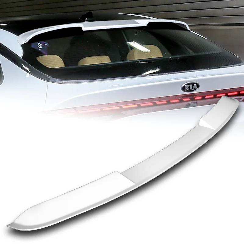 W-Power ABS VIP-Style Rear Widow Roof Visor Wing Spoiler For 2021 - 2024 Kia K5 -Pearl White - Image 7