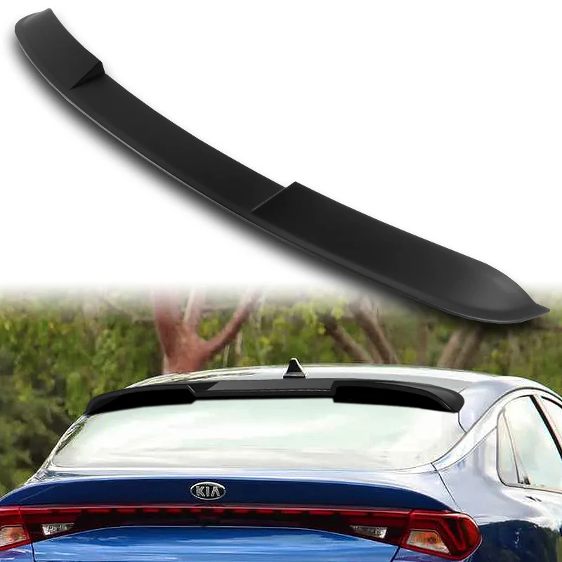 W-Power ABS VIP-Style Rear Widow Roof Visor Wing Spoiler For 2021 - 2024 Kia K5 -Unpainted Matte Black - Image 5