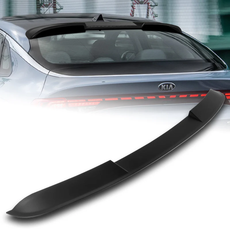 W-Power ABS VIP-Style Rear Widow Roof Visor Wing Spoiler For 2021 - 2024 Kia K5 -Unpainted Matte Black - Image 6