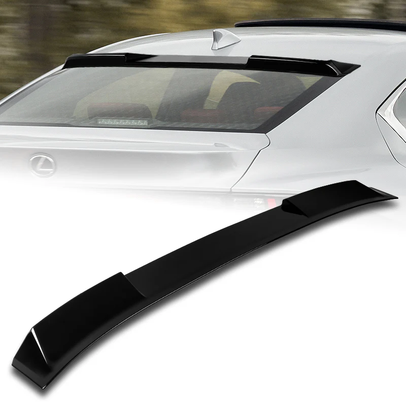 W-Power ABS VIP-Style Rear Widow Roof Visor Wing Spoiler For 2021 - 2025 Lexus IS300 IS350 IS500 -Pearl Black - Image 5