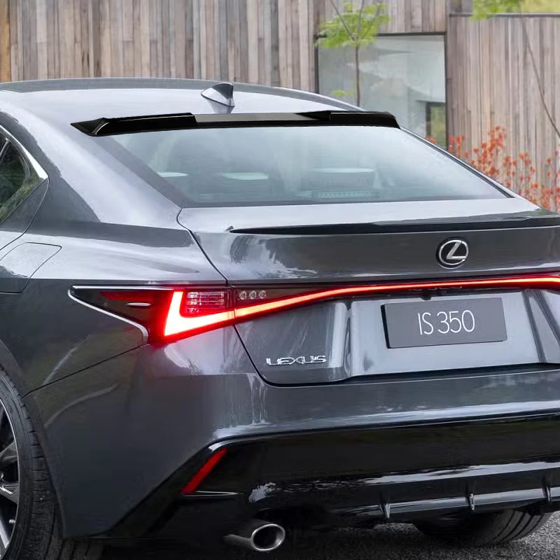 W-Power ABS VIP-Style Rear Widow Roof Visor Wing Spoiler For 2021 - 2025 Lexus IS300 IS350 IS500 -Pearl Black - Image 6