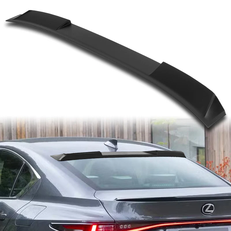 W-Power ABS VIP-Style Rear Widow Roof Visor Wing Spoiler For 2021 - 2025 Lexus IS300 IS350 IS500 -Unpainted Matte Black - Image 6