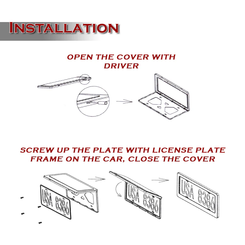 W-Power Carbon Fiber Style License plate frame TAG cover Front Rear W/Bracket - Image 4