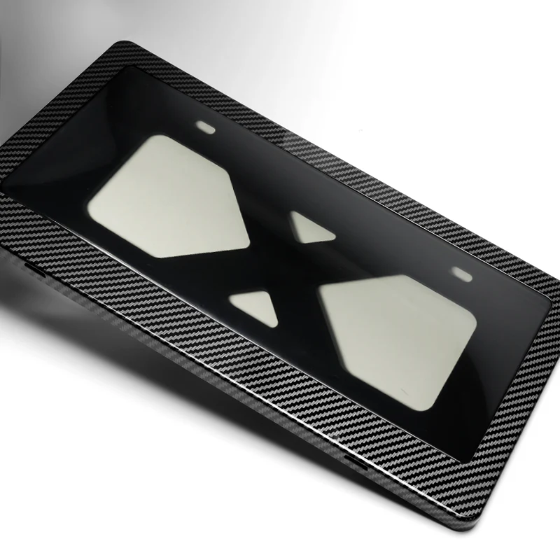 W-Power Carbon Look License plate frame TAG cover Frame W/Bracket - Image 2
