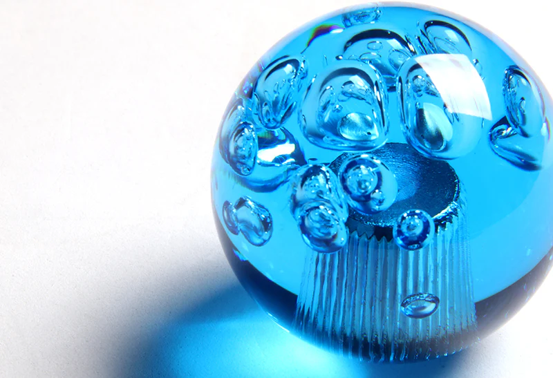 W-Power Manual Transmission Gear Stick Universal 60mm Shift Knob Grip -Blue Diamond Crystal Bubble - Image 3