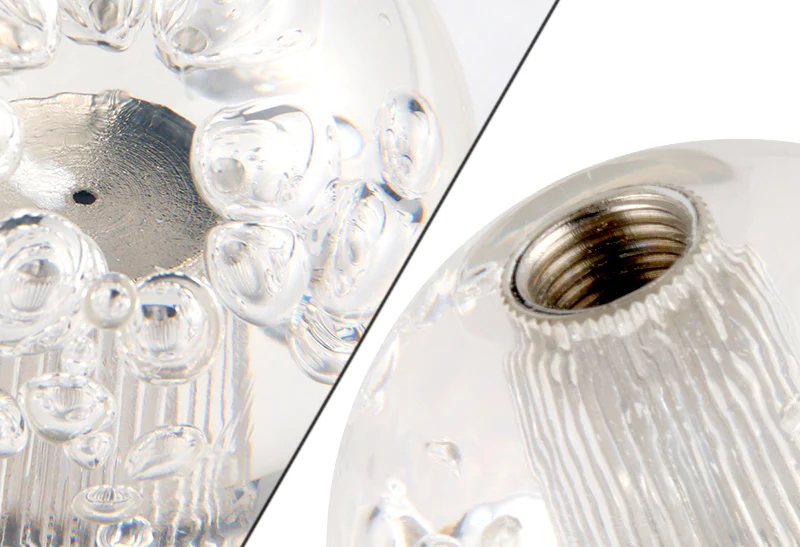 W-Power Manual Transmission Gear Stick Universal 60mm Shift Knob Grip -Clear Diamond Crystal Bubble - Image 2