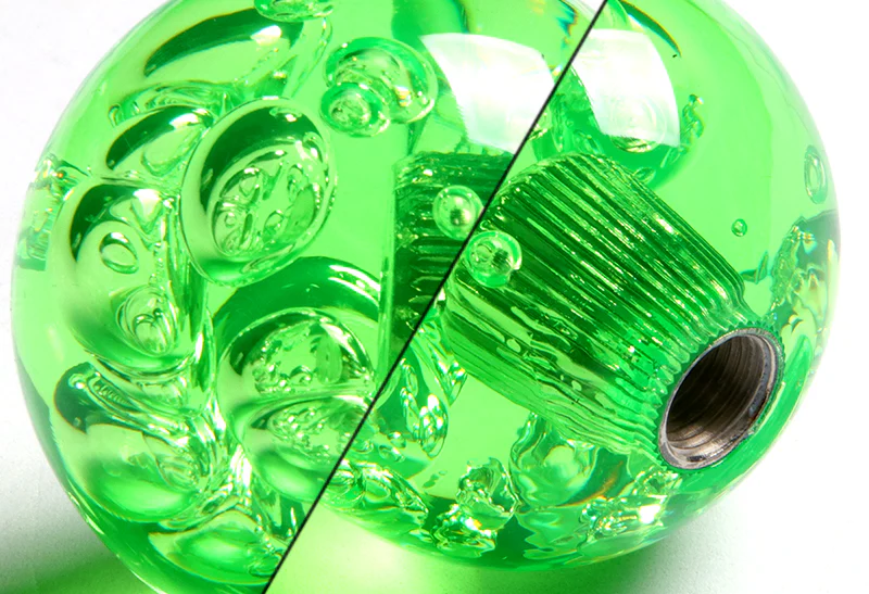 W-Power Manual Transmission Gear Stick Universal 60mm Shift Knob Grip -Green Diamond Crystal Bubble - Image 2