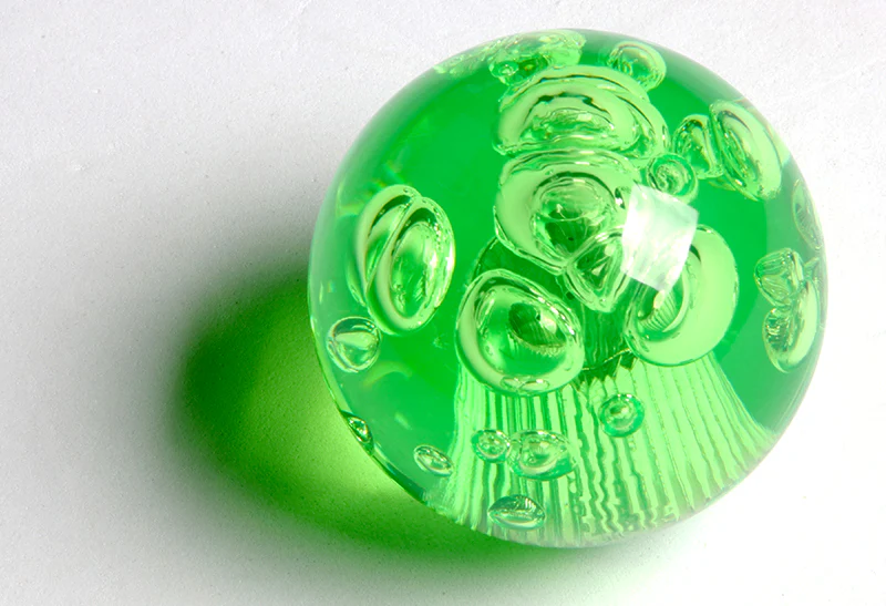 W-Power Manual Transmission Gear Stick Universal 60mm Shift Knob Grip -Green Diamond Crystal Bubble - Image 3