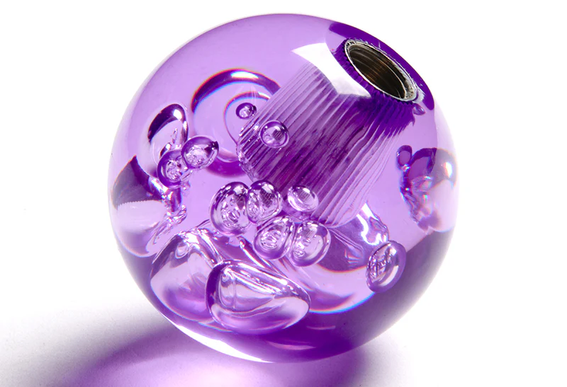 W-Power Manual Transmission Gear Stick Universal 60mm Shift Knob Grip -Purple Diamond Crystal Bubble - Image 3