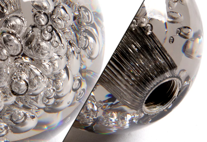 W-Power Manual Transmission Gear Stick Universal 60mm Shift Knob Grip -Smoke Diamond Crystal Bubble - Image 2