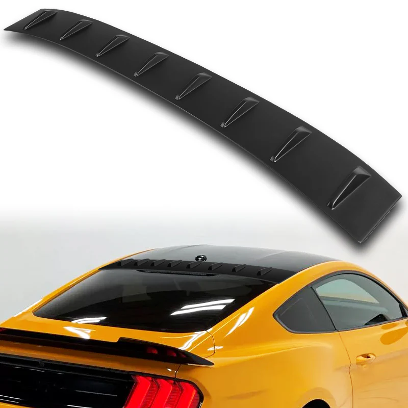 W-Power Matte Black Rear Roof Vortex Generator Spoiler Wing For 2015 - 2023 Ford Mustang Coupe -Shark Fin Style - Image 2