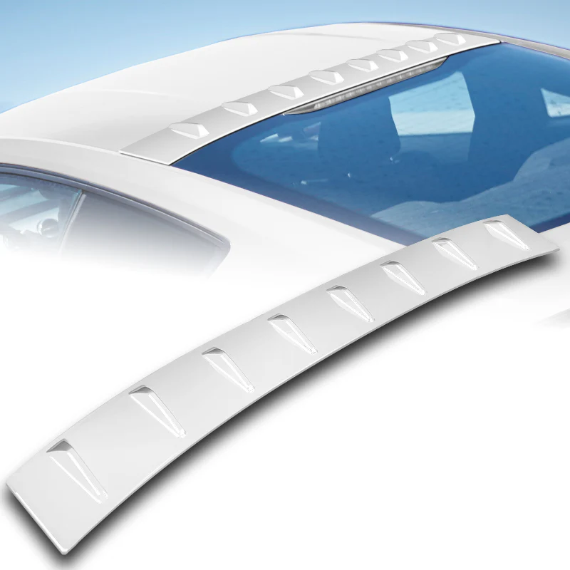 W-Power Pearl White Rear Roof Vortex Generator Spoiler Wing For 2015 - 2023 Ford Mustang Coupe -Shark Fin Style - Image 3
