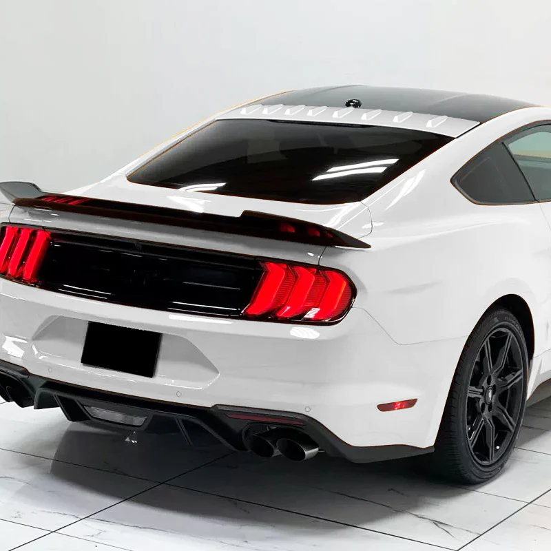 W-Power Pearl White Rear Roof Vortex Generator Spoiler Wing For 2015 - 2023 Ford Mustang Coupe -Shark Fin Style - Image 4