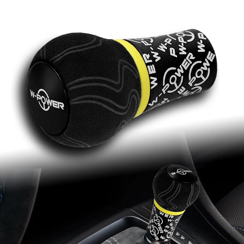 W-Power Ultra Manual Aluminum Gear Stick Universal 5 6 Speed Shift Knob Grip -Black Alcantara Wrapped - Image 3