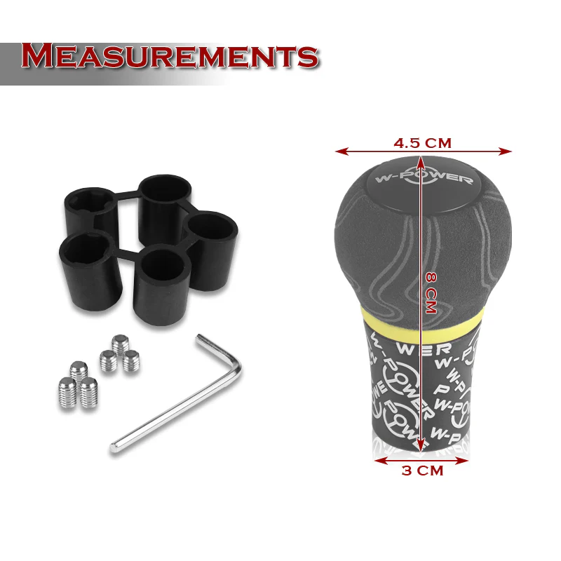 W-Power Ultra Manual Aluminum Gear Stick Universal 5 6 Speed Shift Knob Grip -Black Alcantara Wrapped - Image 4
