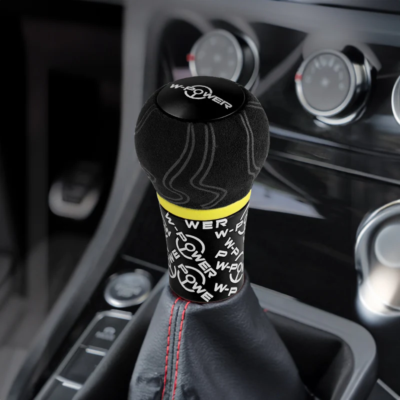 W-Power Ultra Manual Transmission Gear Stick Alcantara Wrapped Aluminum Shift Knob Grip -Black - Image 2