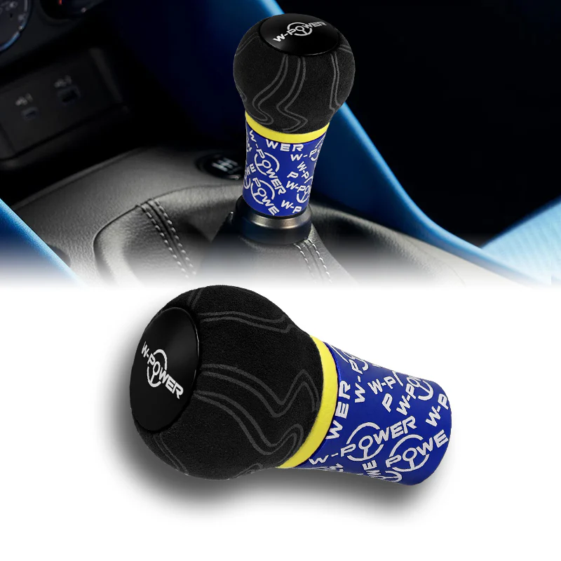 W-Power Ultra Manual Transmission Gear Stick Alcantara Wrapped Aluminum Shift Knob Grip -Blue - Image 3