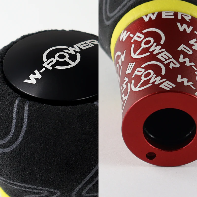 W-Power Ultra Manual Transmission Gear Stick Alcantara Wrapped Aluminum Shift Knob Grip -Red - Image 2