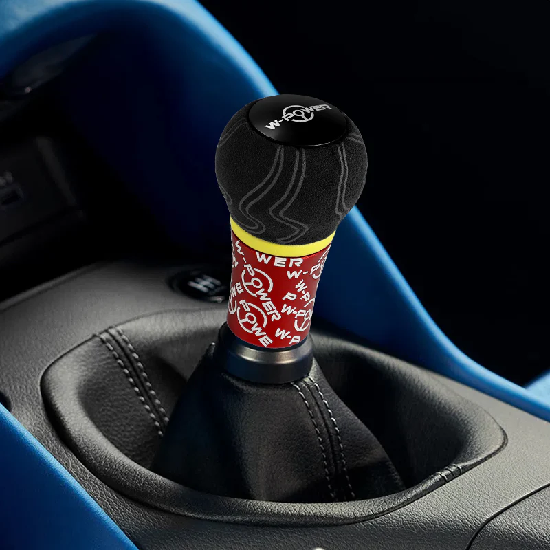 W-Power Ultra Manual Transmission Gear Stick Alcantara Wrapped Aluminum Shift Knob Grip -Red - Image 3