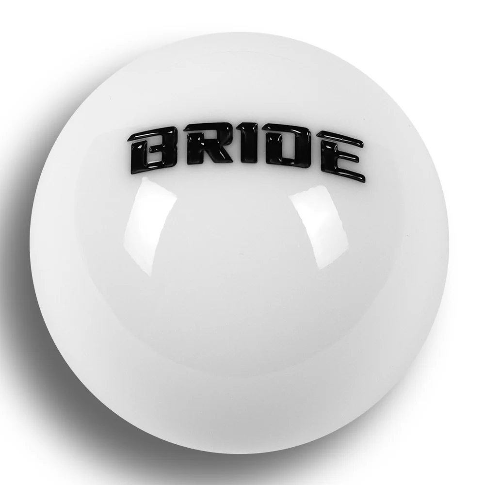 White JDM 58mm Round Bride Racing Manual Gear Stick Shift Knob Lever Shifter New - Image 2