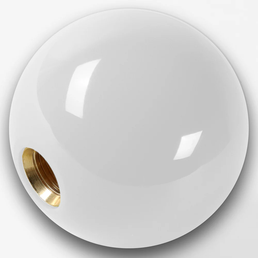 White JDM 58mm Round Bride Racing Manual Gear Stick Shift Knob Lever Shifter New - Image 3