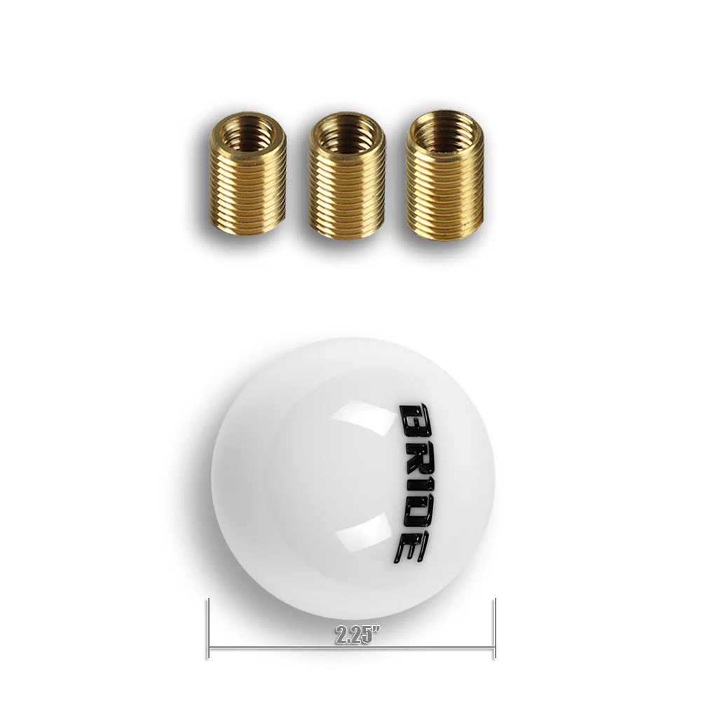 White JDM 58mm Round Bride Racing Manual Gear Stick Shift Knob Lever Shifter New - Image 4
