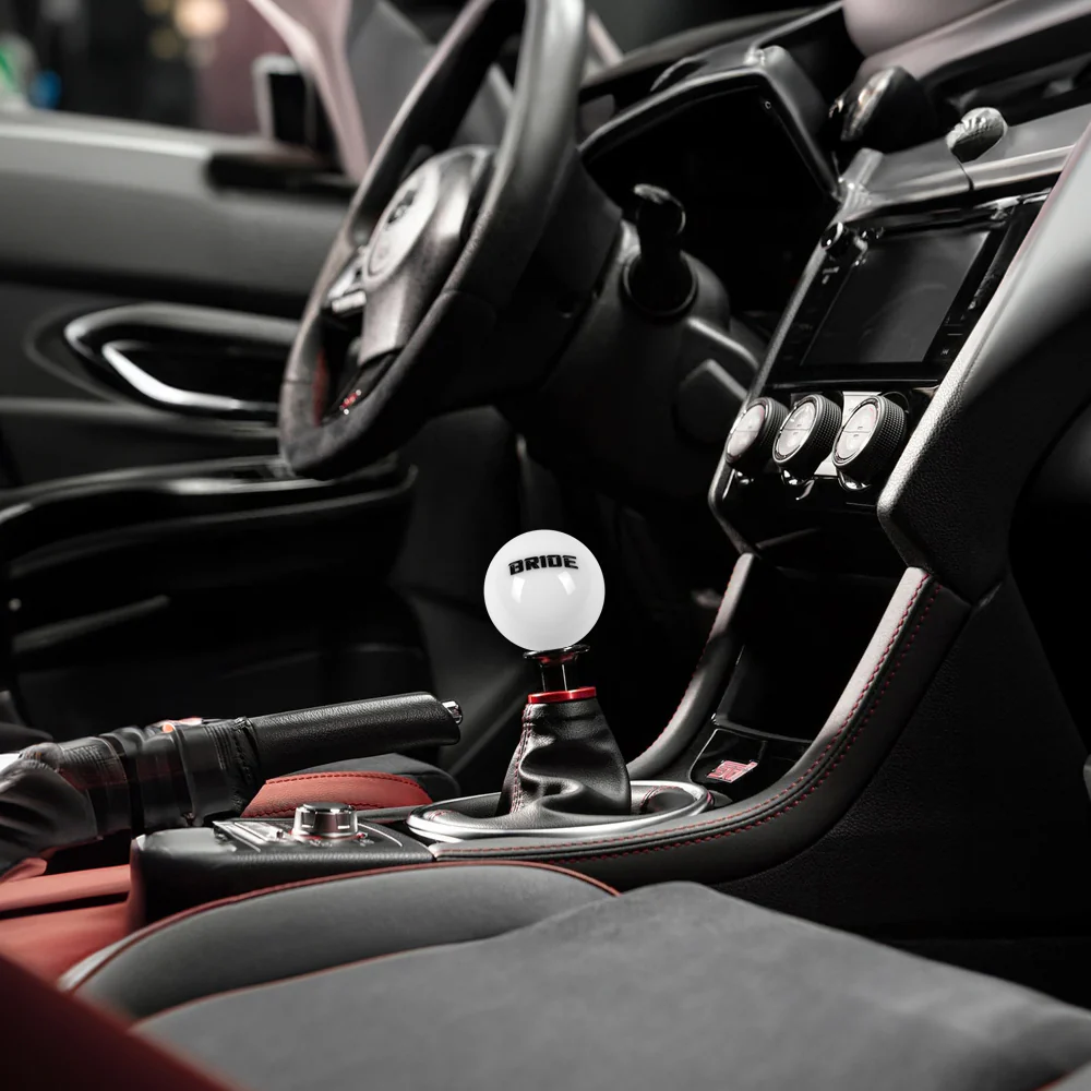 White JDM 58mm Round Bride Racing Manual Gear Stick Shift Knob Lever Shifter New - Image 5