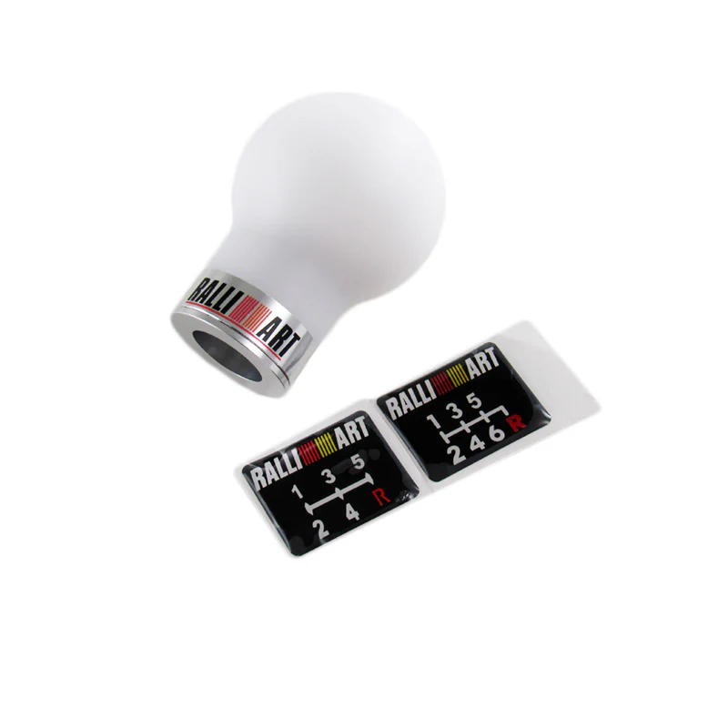 White Ralliart Club Style Racing Gear Shift Knob For Mitsubishi Lancer EVO GTO - Image 3