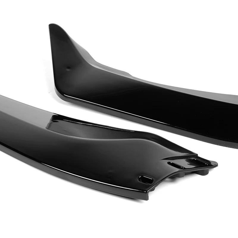 WP-Style Front Bumper Splitter Spoiler Lip 3PCS For 2024-2025 BMW 5-Series G60 G61 M-Sport -Painted Black - Image 2