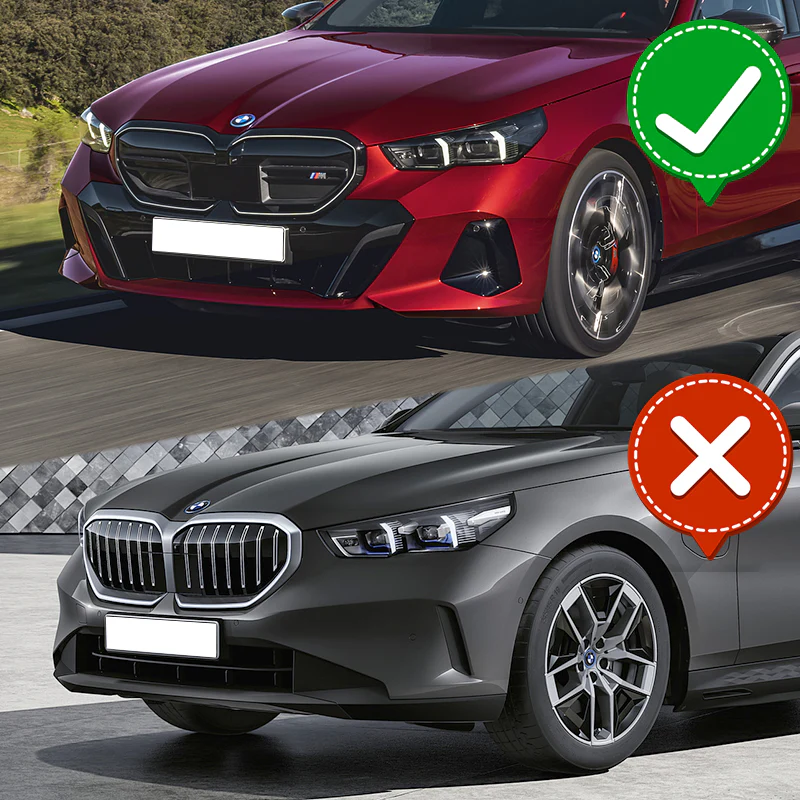 WP-Style Front Bumper Splitter Spoiler Lip 3PCS For 2024-2025 BMW 5-Series G60 G61 M-Sport -Painted Black - Image 9