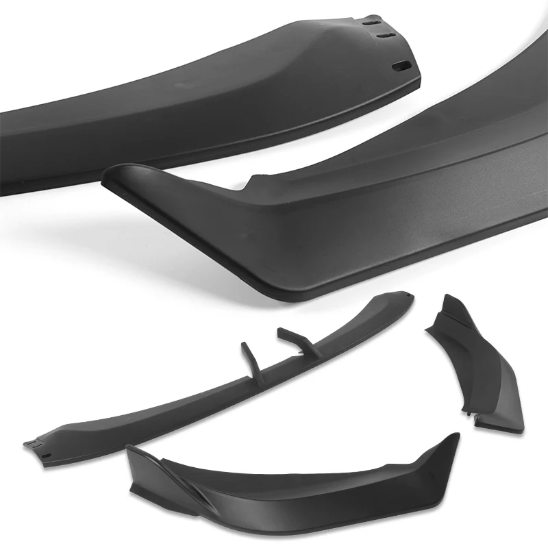 WP-Style Front Bumper Splitter Spoiler Lip 3PCS For 2024-2025 BMW 5-Series G60 G61 M-Sport -Unpainted Matte Black - Image 3