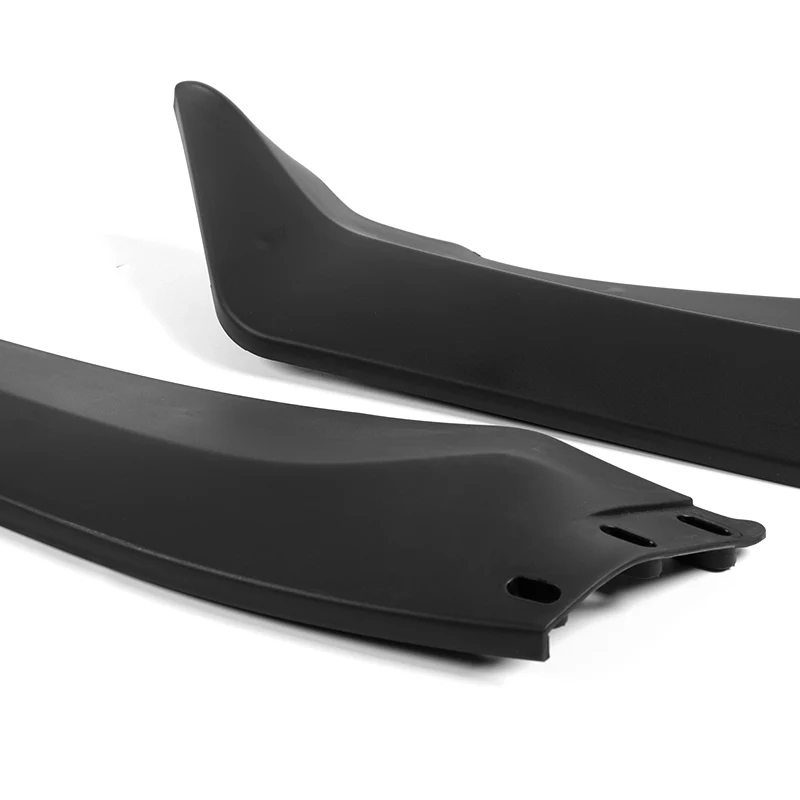WP-Style Front Bumper Splitter Spoiler Lip 3PCS For 2024-2025 BMW 5-Series G60 G61 M-Sport -Unpainted Matte Black - Image 4