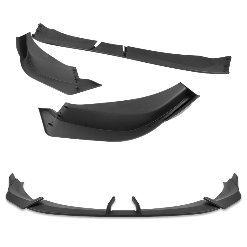 WP-Style Front Bumper Splitter Spoiler Lip 3PCS For 2024-2025 BMW 5-Series G60 G61 M-Sport -Unpainted Matte Black - Image 6