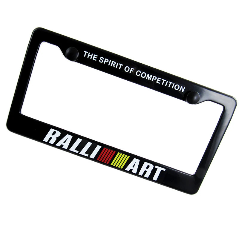 Mitsubishi Ralliart Black ABS License Plate Frame with Caps - Image 4