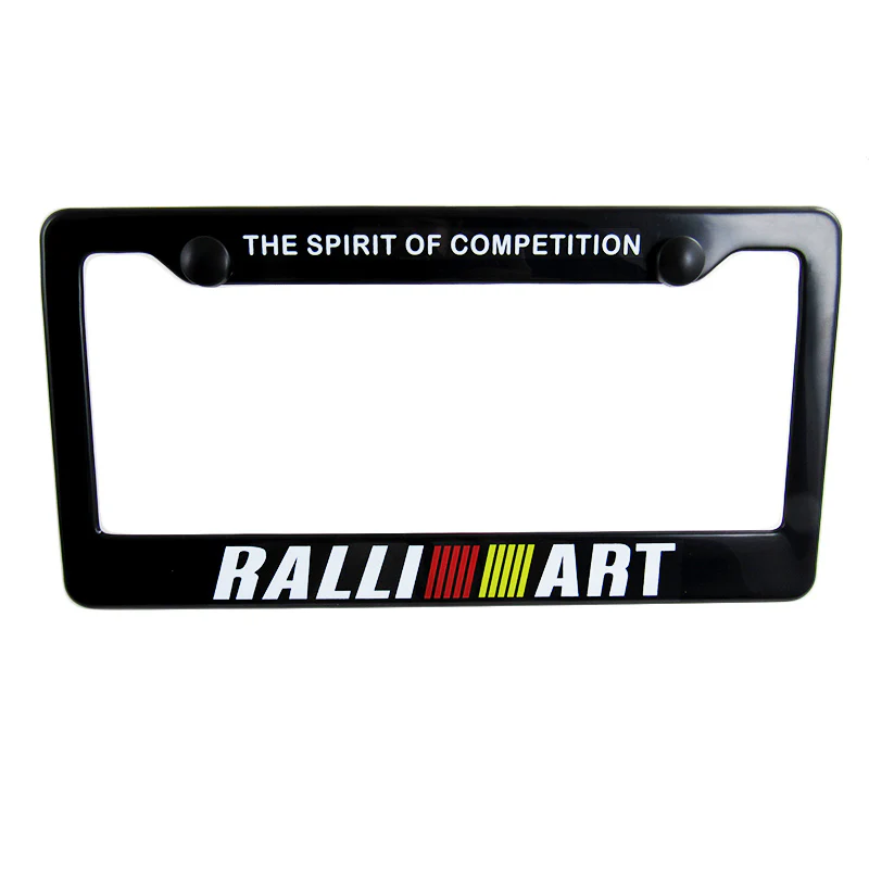 Mitsubishi Ralliart Black ABS License Plate Frame with Caps - Image 6