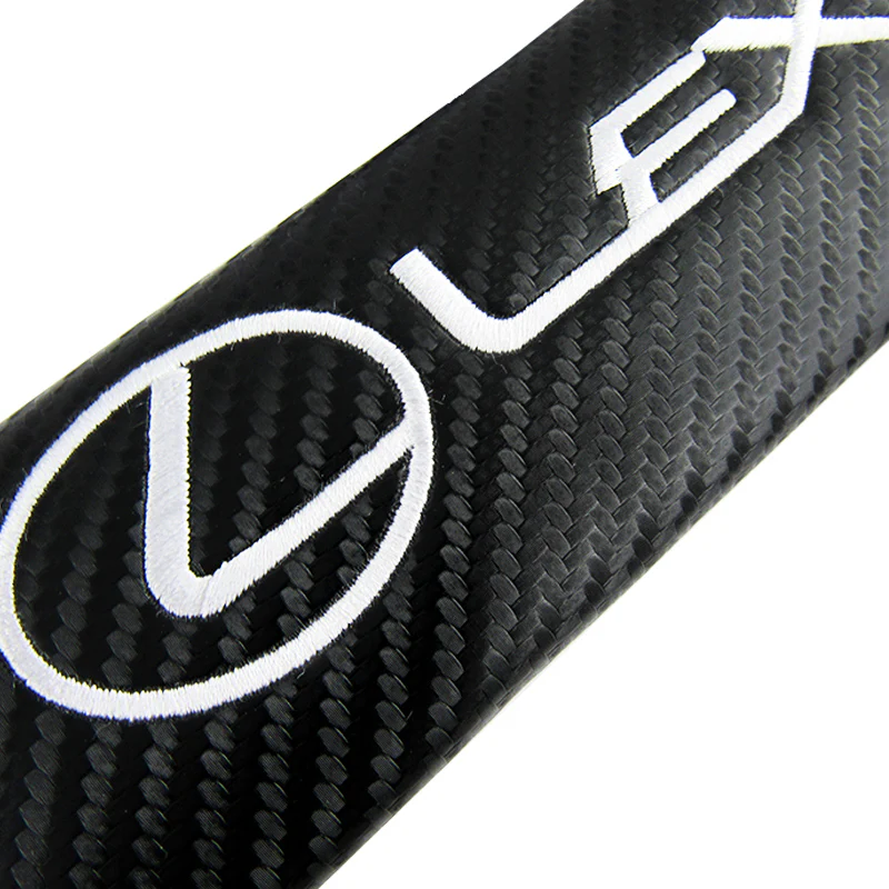 Lexus Black Carbon Fiber Look Seat Belt Cover X2 - Image 3