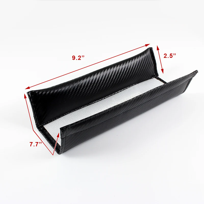 Mitsubishi Black & White Carbon Fiber Look Seat Belt Cover X2 - Image 4