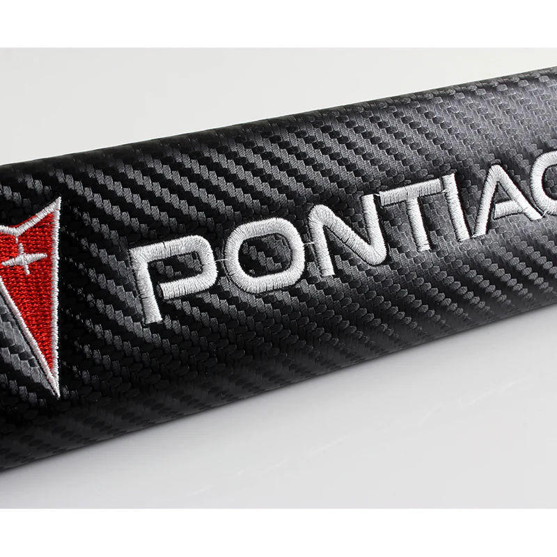 Pontiac Black Carbon Fiber Look Seat Belt Cover X2 - Image 4
