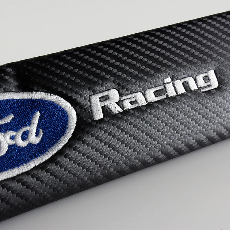 Ford Racing Black Carbon Fiber Look Seat Belt Cover X2 - Image 4