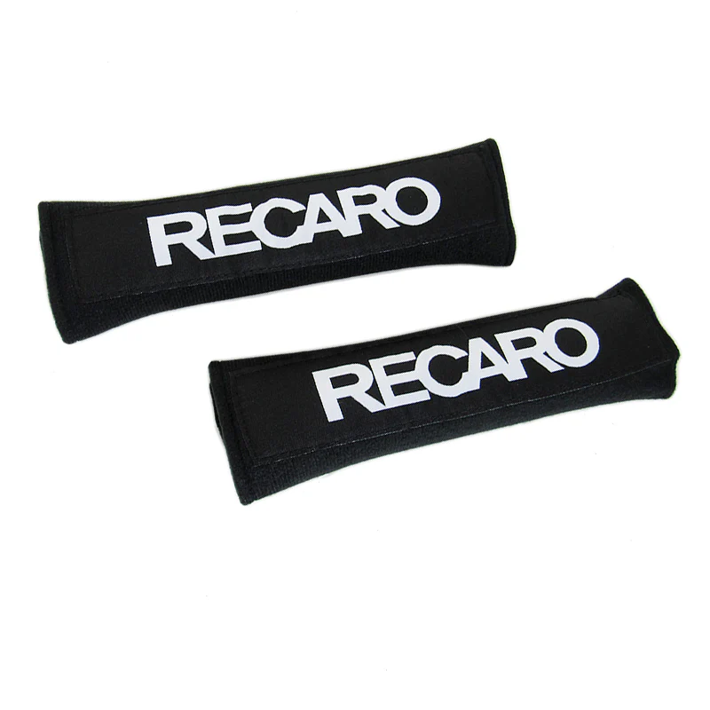 RECARO Black Embroidered Logo Seat Belt Cover X2 - Image 4