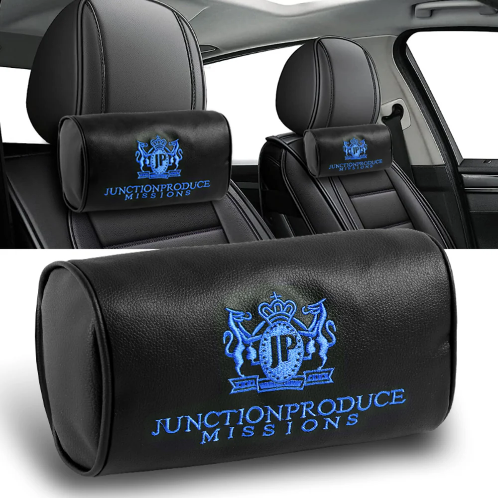 X2 Blue Embroidery Car Neck Rest Pillow Headrest Cushion JP JUNCTION PRODUCE VIP - Image 4