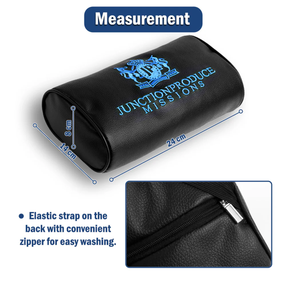 X2 Blue Embroidery Car Neck Rest Pillow Headrest Cushion JP JUNCTION PRODUCE VIP - Image 5