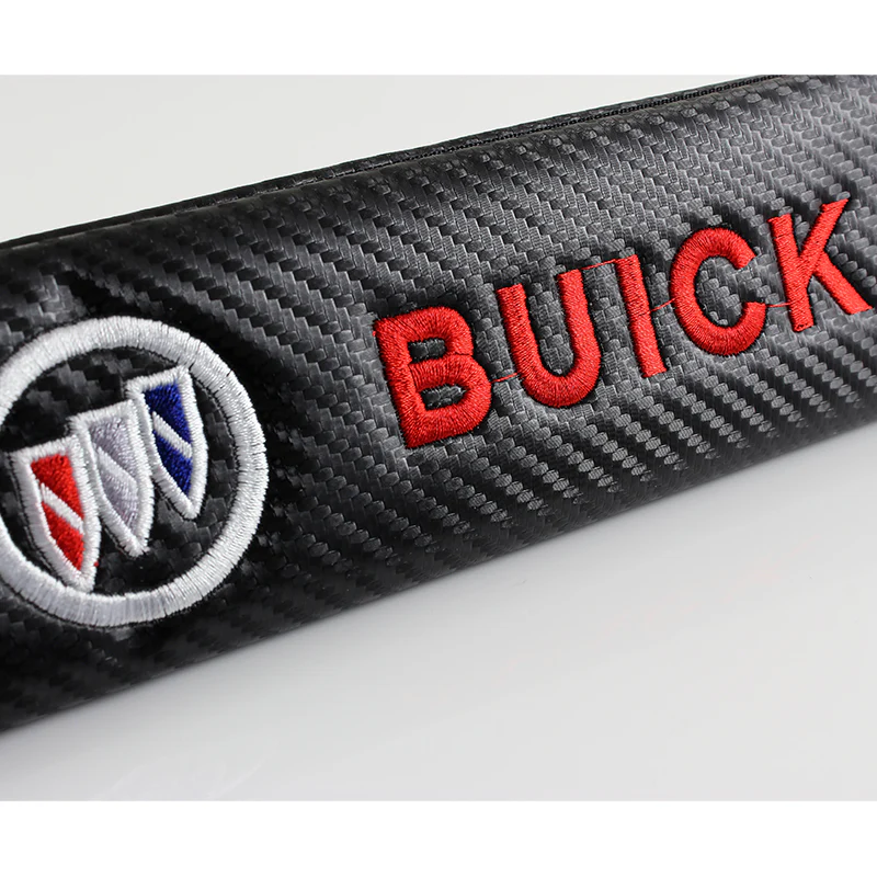 Buick Black Carbon Fiber Look Seat Belt Cover X2 - Image 4