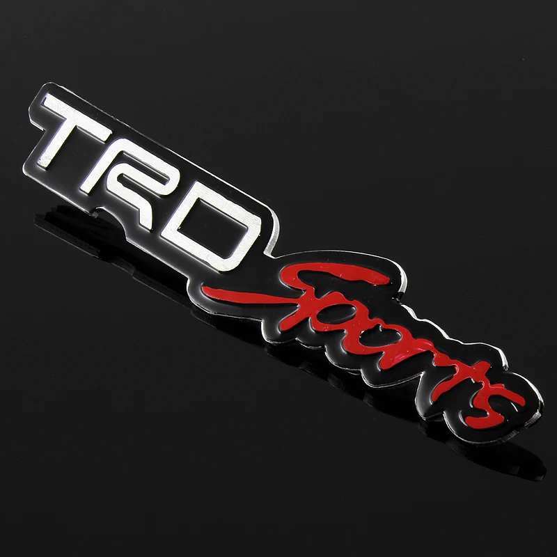 Toyota TRD Sports 3D Aluminum Emblem Decal x2 (18CM) - Image 4